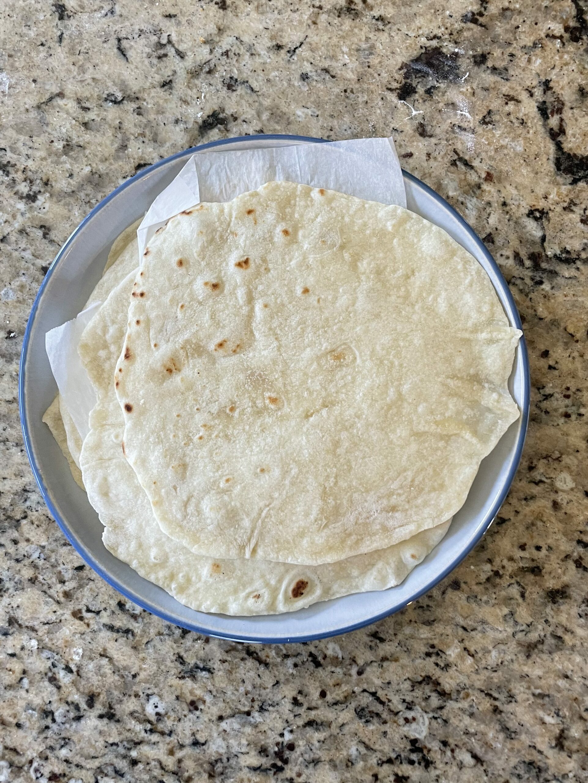 Large Tortillas on plate